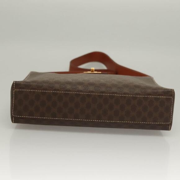 CELINE Macadam Canvas Shoulder Bag Pvc Leather Brown Gold - Picture 9 of 13